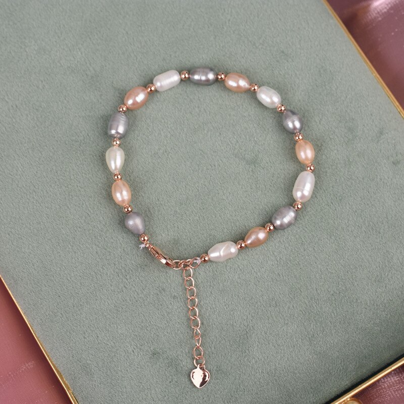 Einfache Natürliche Süßwasser Perle Armbänder für Frauen Armreifen Vertraglich Schmuck: bunt
