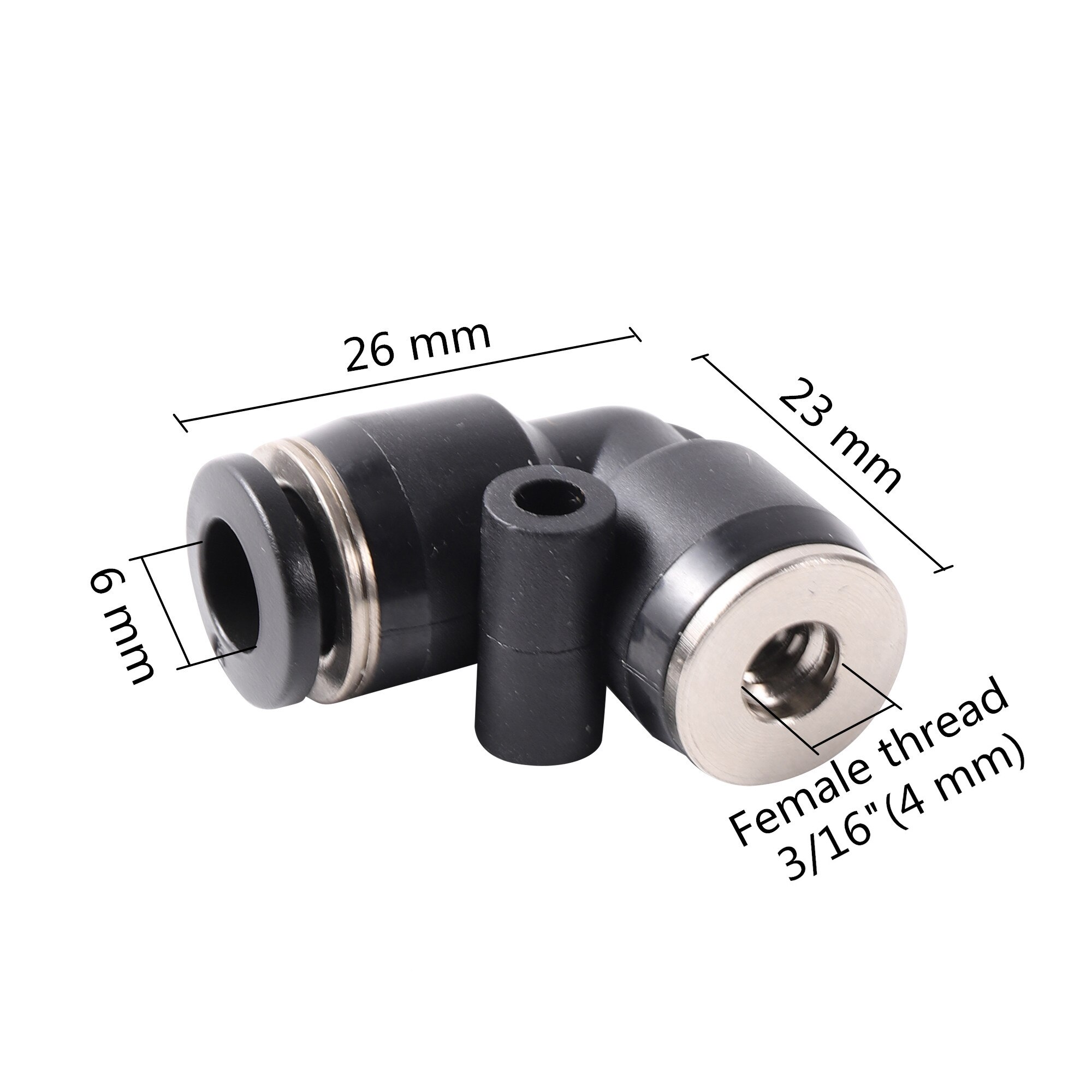 Garden irrigation Quick Couplings 3/16" Thread To 6mm Elbow Slip Lock fast Connector Cooling Fogger Pneumatic Pipe Fitting 3 Pcs