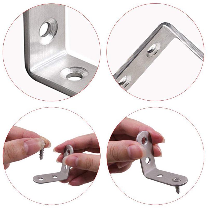 Conteneur en acier inoxydable 20 pièces 16 par 40x40mm 90 degrés à angle droit supports en L et 4 pièces d'un coin large connecto