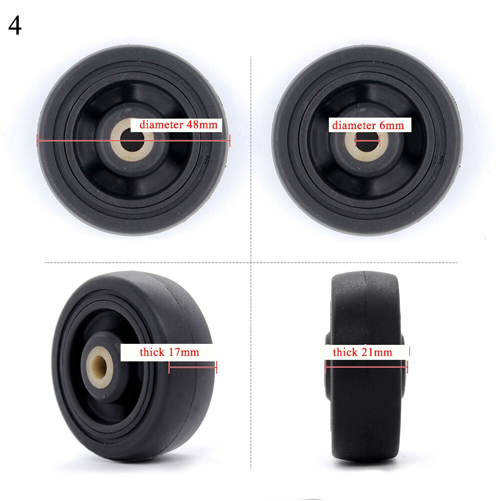 2 pcs Suitcase Wheels Luggage Box Replacement Wheel Axles Casters Black Different Pattern Wheel Suitcase Accessories: 4