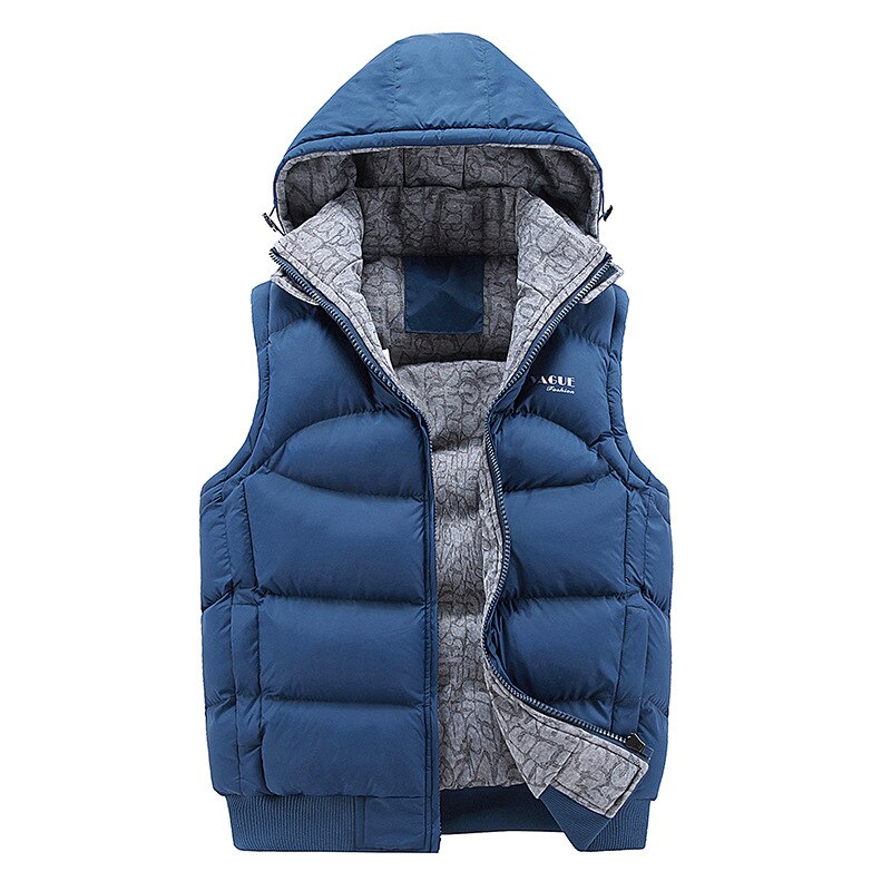 Mode Mouwloze Jas Mannen Verdikking 100% Katoenen Vest Hoed Hooded Warm Vest Winter Vest Mannen Casual Windjack