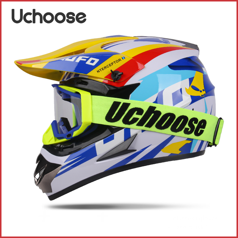 Goggle UCHOOSE Motorcycle Helmet Motocross Off Road Helm Children Off-road Casque Capacete De Motocicleta