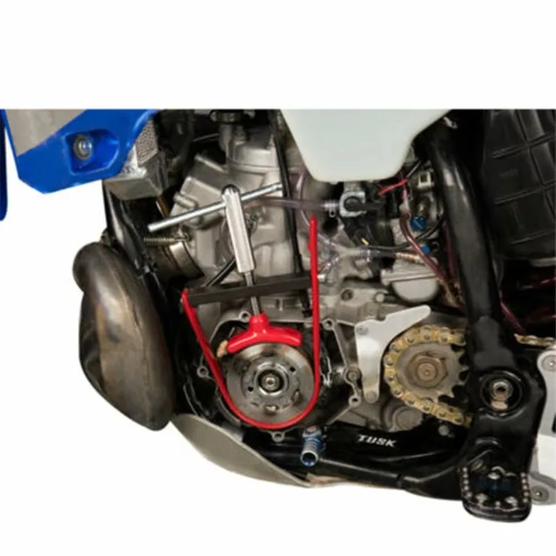 Soporte para volante de motocicleta, herramienta de sujeción de polea de embrague, dispositivo de bloqueo Universal, fijador de piñón, herramienta de garaje, mantenimiento del motor