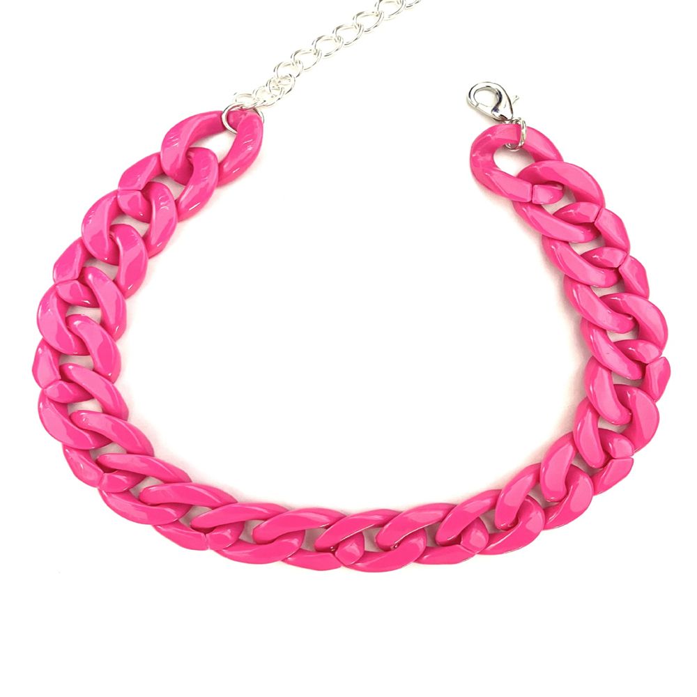 Friendship Party Jewelry Hip Hop Collar Gothic Choker Chunky Chain Punk Choker Chain Necklace Pendant Hip Hop: cobalt violet