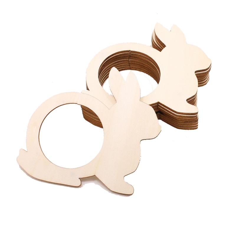 20PCS Rabbit Shape Wood Napkin Rings Napkin Buckles Party Napkin Holders Towel Buckles