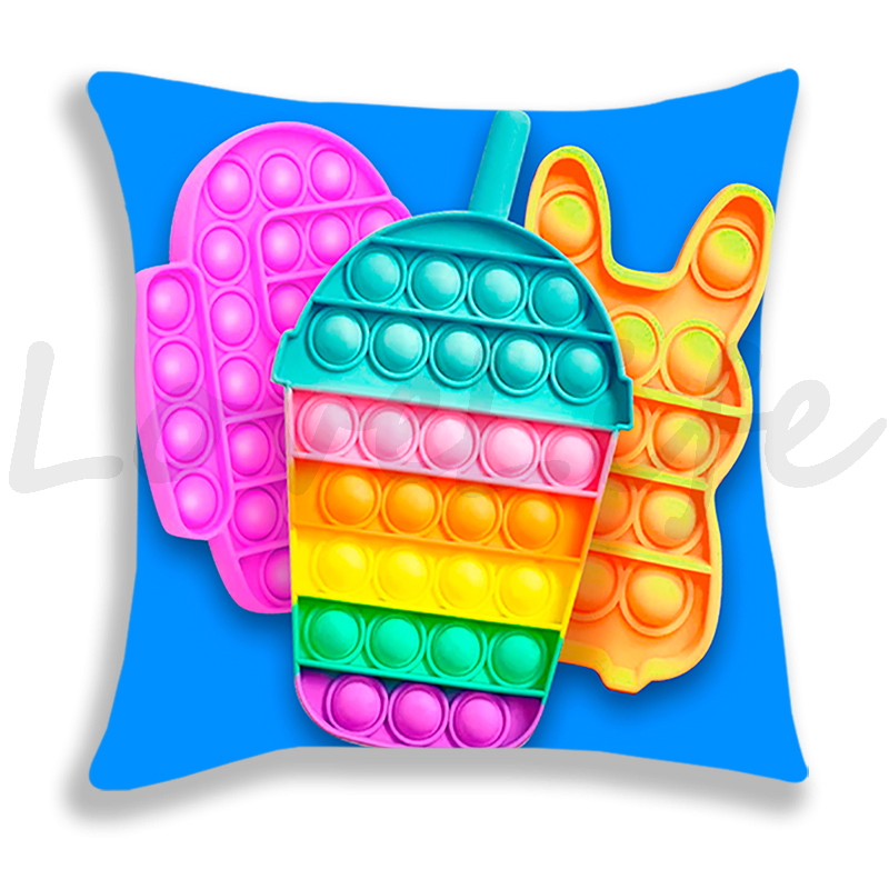Pop Het Afdrukken Kussensloop Regenboog Kleur Leuke Kussenhoezen Sofa Stoel Bed Kussensloop Huis Decoratieve Kussensloop 45Cm * 45Cm: 5
