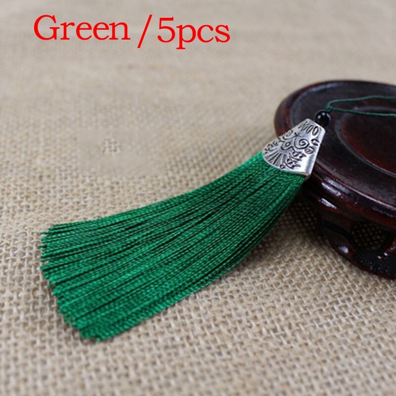 5Stck Gemischte Farbe 8cm Hängenden Seil Seide Quasten Randbereich NäHenne Knall Quaste trimmen Schlüssel Quasten Für Diy Verschönern vorhang Zubehör: 2