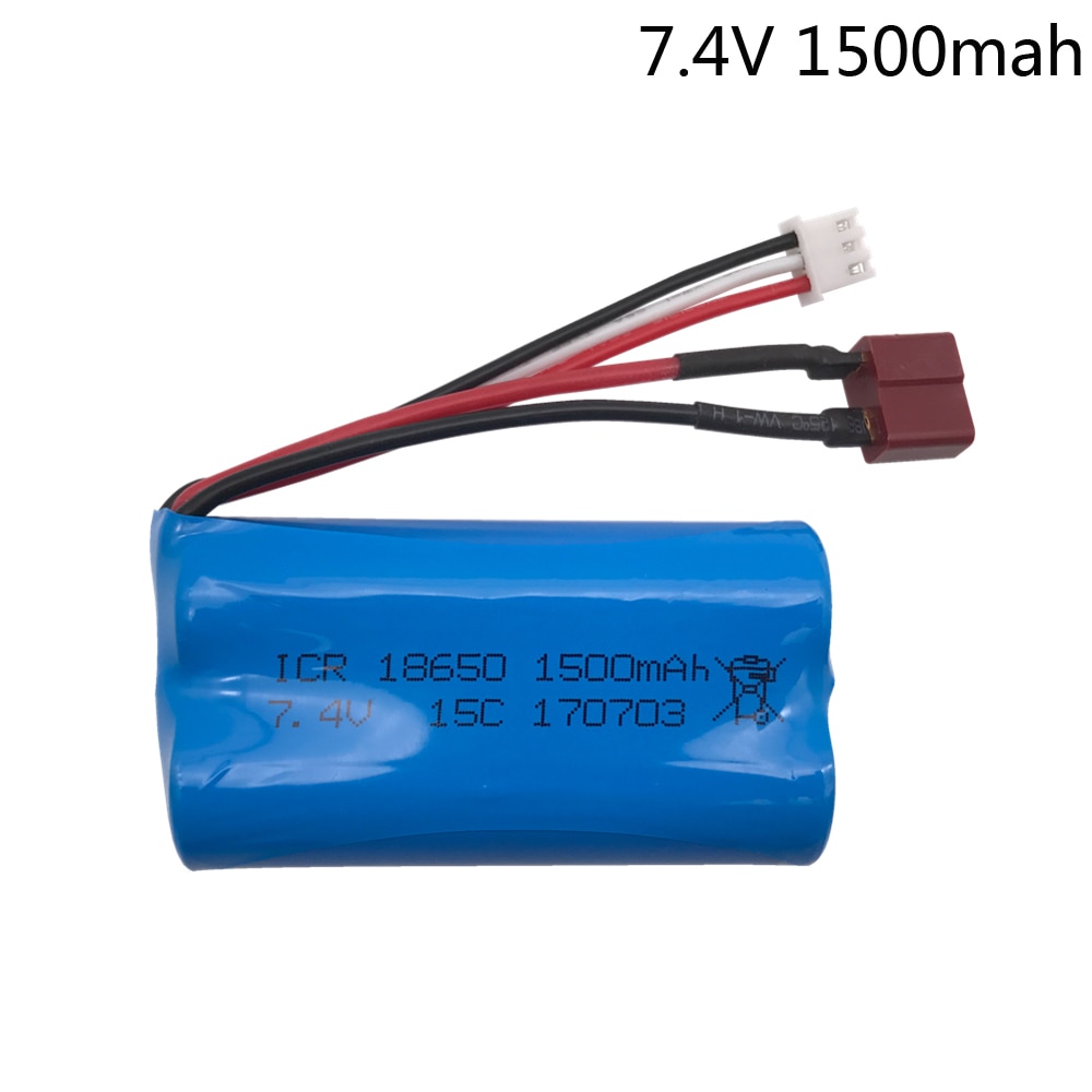 7.4V 1500mAh high-discharge 15c 18650 2S 12428 RC Car model aircraft Helicopter 7.4 V lithium batteries