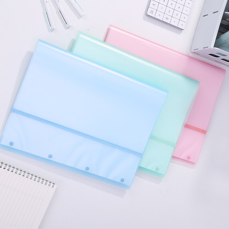 Deli 72478 strap test paper clip A3 size student folder file bag three color 30 pages / 40 pages Office supplies
