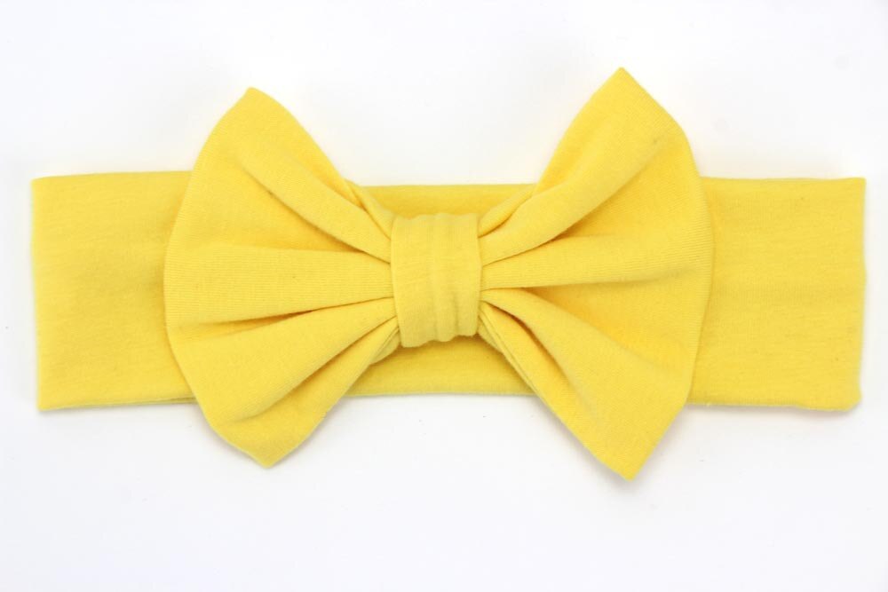 Diadema de lazo para bebé recién nacido, bandanas de algodón tejidas para niña, turbante elástico para niña, diademas para bebé: Yellow