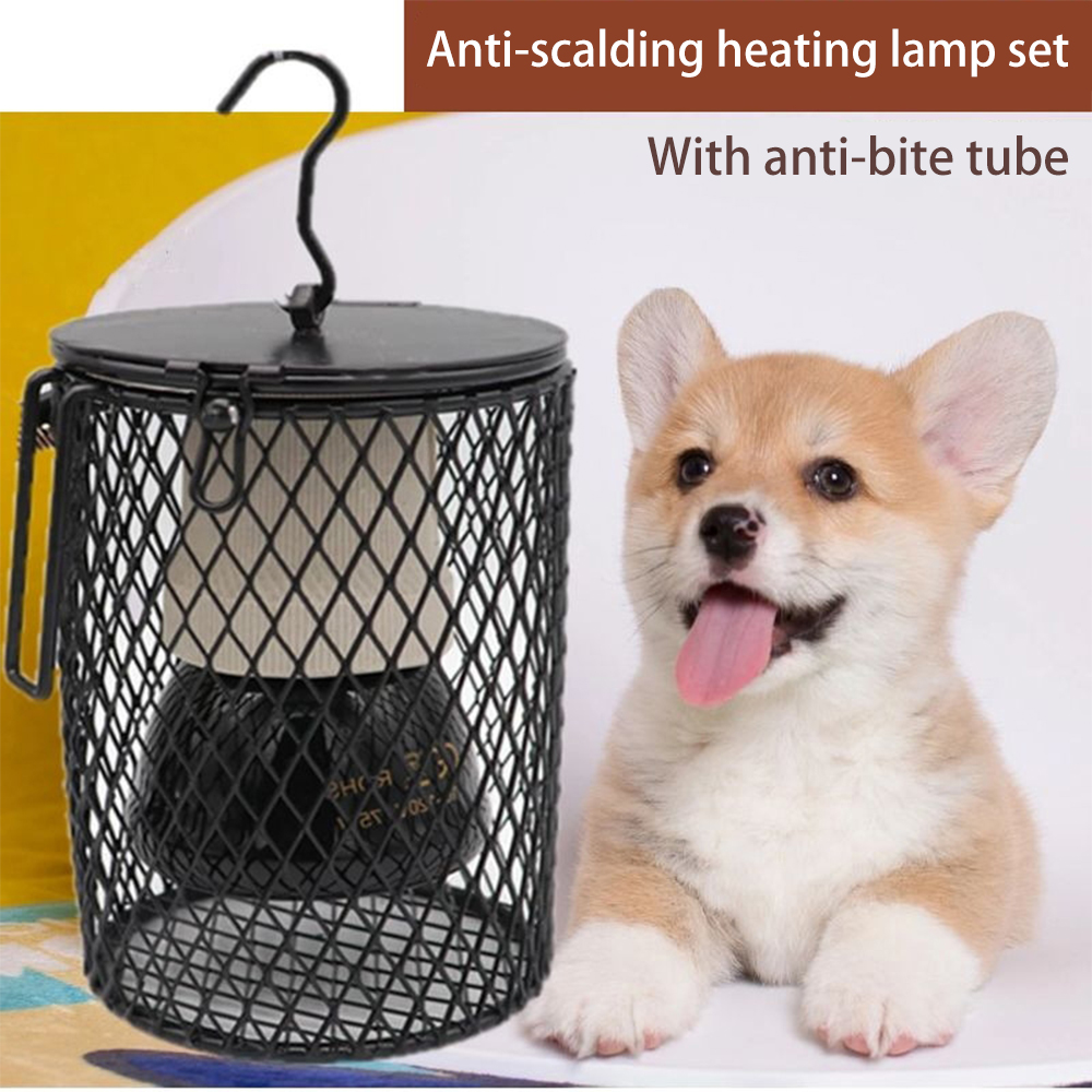 50W E27 Pet Warm Lamp Anti-scald Heating Lamp with Anti-bite Tube Winter Pet Keep Warm Lights Infrared Ceramic Heater