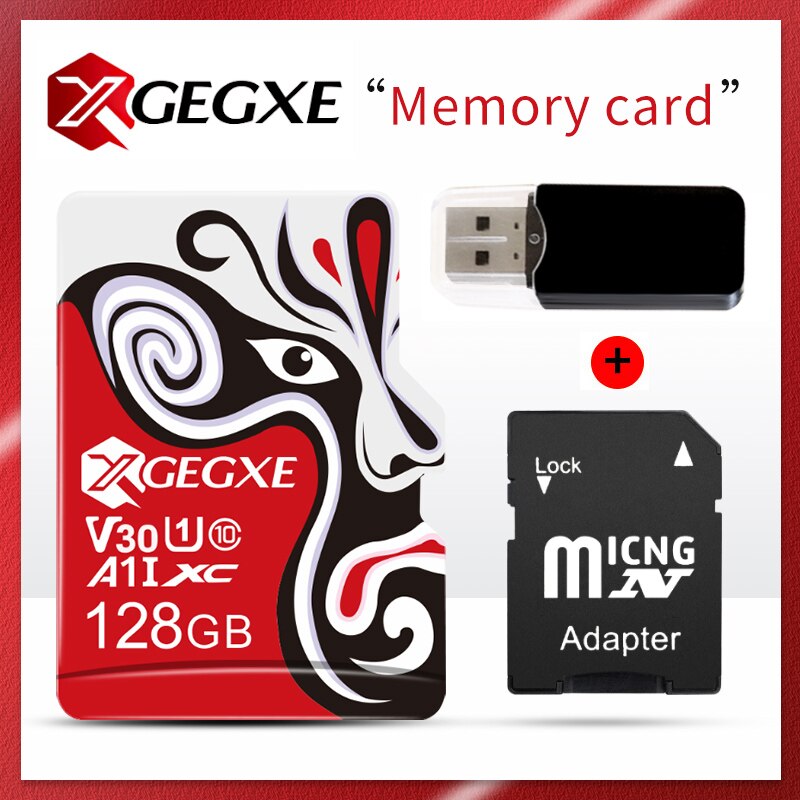 XGEGXE Original Brand Micro SD card 32GB Class 10 Memory Card Chinese Opera microSD 256GB 128GB 64GB 16gb TF Card de memoria: 128GB with gifts