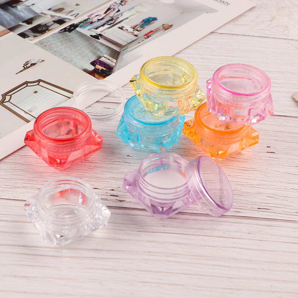 5pcs 5g vazio caixas de armazenamento garrafas recarregáveis plástico limpar pote frascos para pintura diamante cera rosto creme pequeno armazenamento de jóias