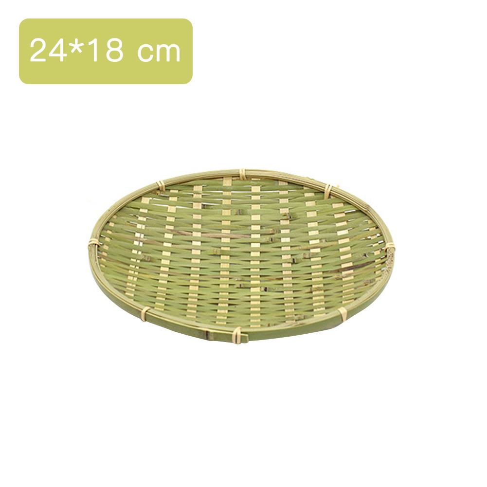 Bambou tressé assiette bambou tamis Snack plat Fruits stockage panier Fruits secs assiettes bol plat plat vaisselle petit déjeuner plateau: A