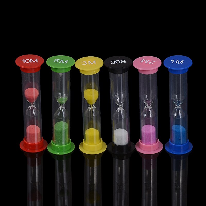 6pcs 30 s/1/2/3//5/10 minuten Kleurrijke Zandloper Zandloper Zand Klok Timers Zand timer