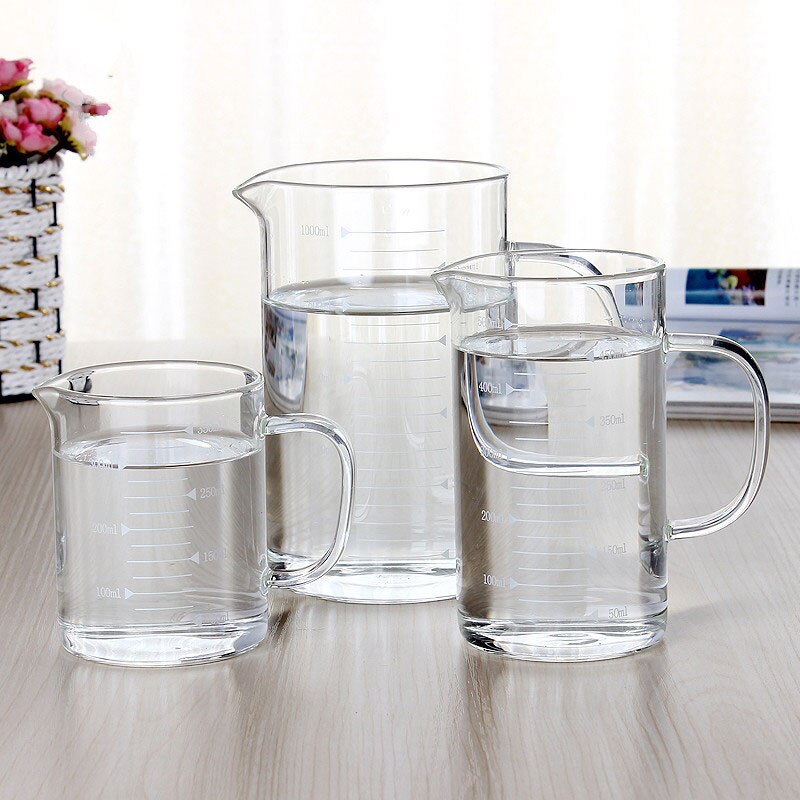 Glazen Beker Melk Creatieve 350Ml/500Ml Glazen Maatbeker Vloeistof Duurzaam 350Ml/500Ml Meting jug Drankjes Duurzaam 350Ml/500Ml