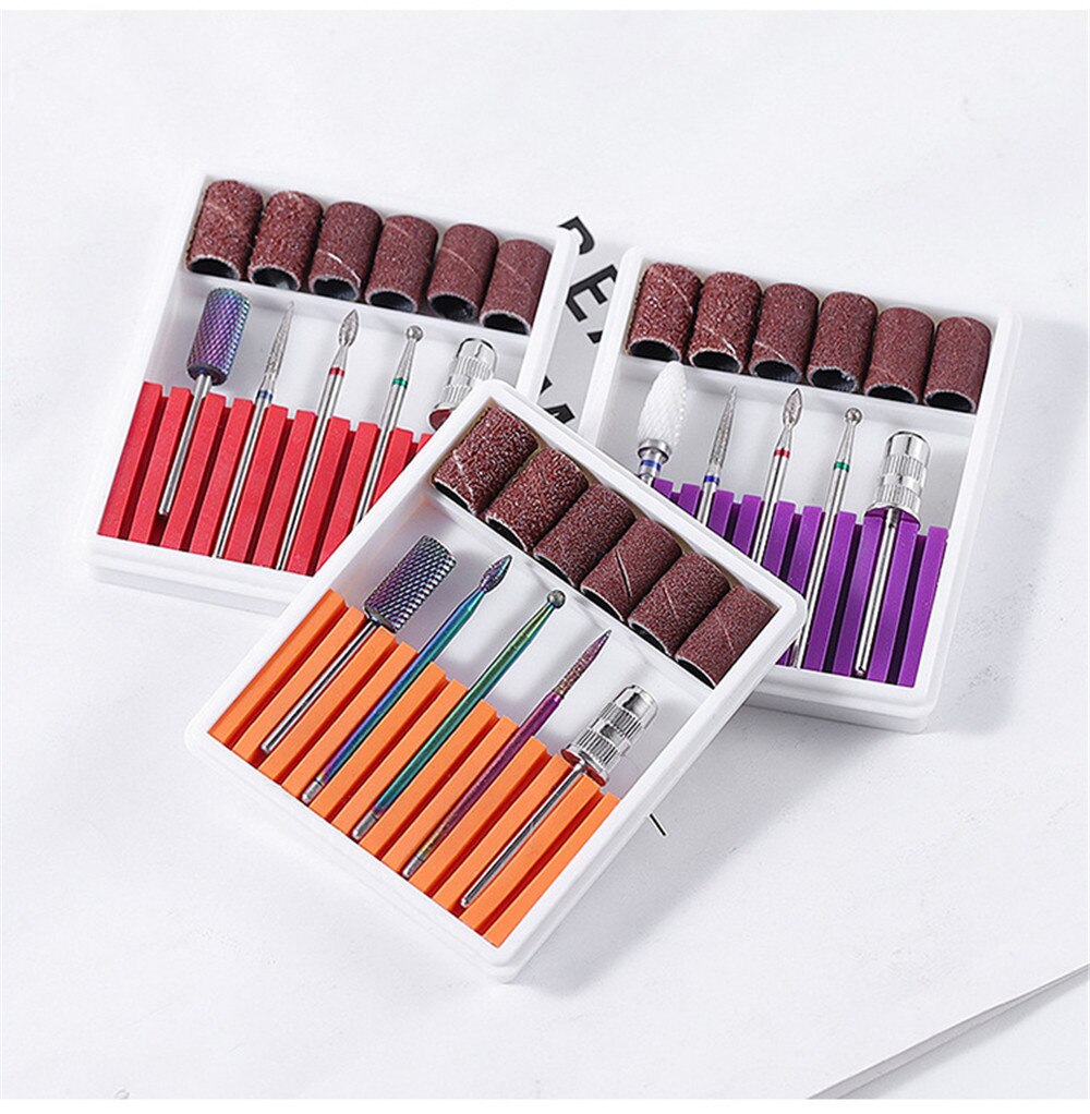 5 Pcs/Set Tungsten Steel Nail Drill Bit Drill Bits for Art Decoration Punte Fresa Unghie Tip Sander Nails Ceramic