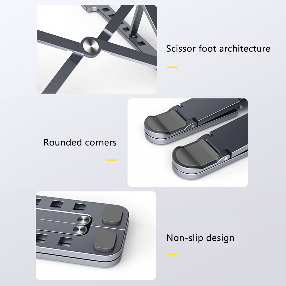 Bærbar bærbar stativ mobiltelefonstativ bokhylle justerbar stasjonær notisbokholderholder til 14-17.3 tommer pc bærbar pc