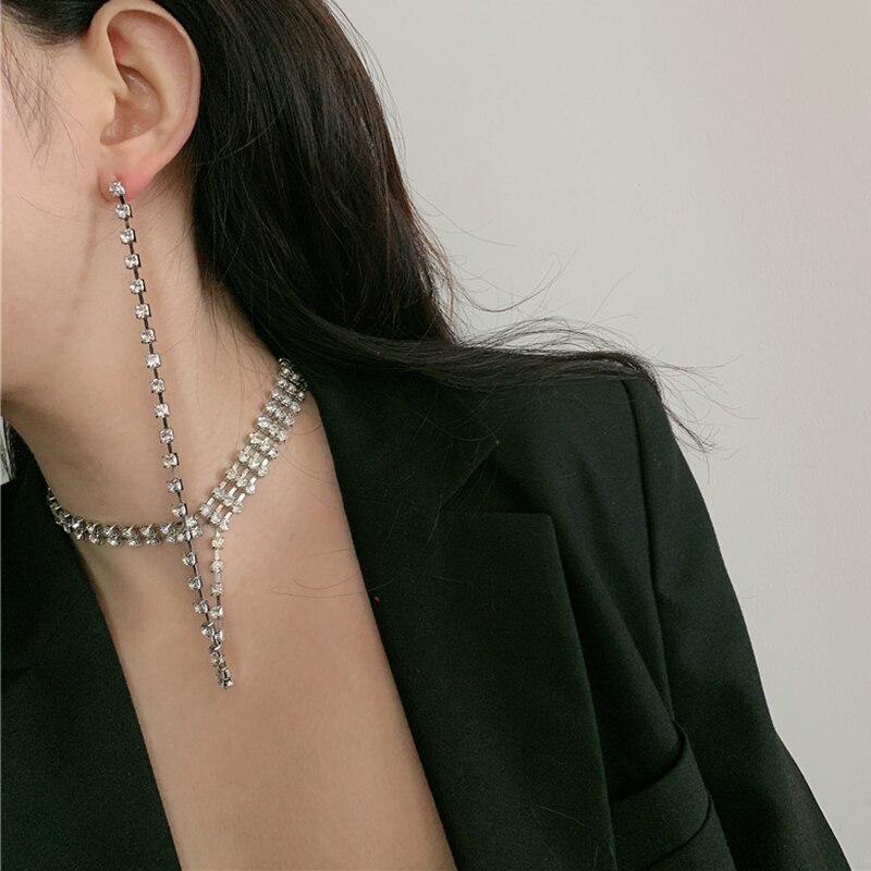 SRCOI Einfache Geometrische mehrschichtig Reihen Strass Kurze Halskette Temperament Kristall Schlüsselbein Kette Frauen Partei Schmuck