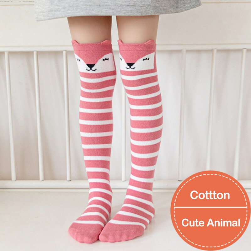 Chaussettes hautes à rayures pour enfants, chaussettes longues en coton pour garçons et filles de 2 à 12 ans