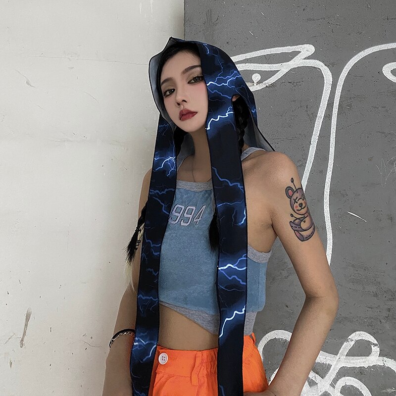 Durag Hiphop Schal Kopf Schals die Seide Schal Super Stoff für Männer und Frauen: Blitz