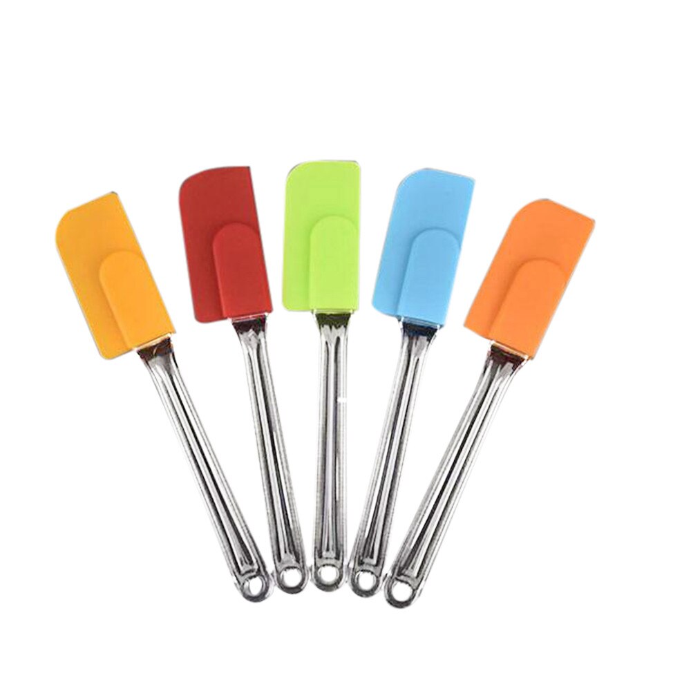 Kleine siliconen spatels, kleine make-up spatel, mini siliconen lepels en spatel set, dubbelzijdig herbruikbaar, voor keuken, jampotten, beauty lotion, harspalet (6 stuks