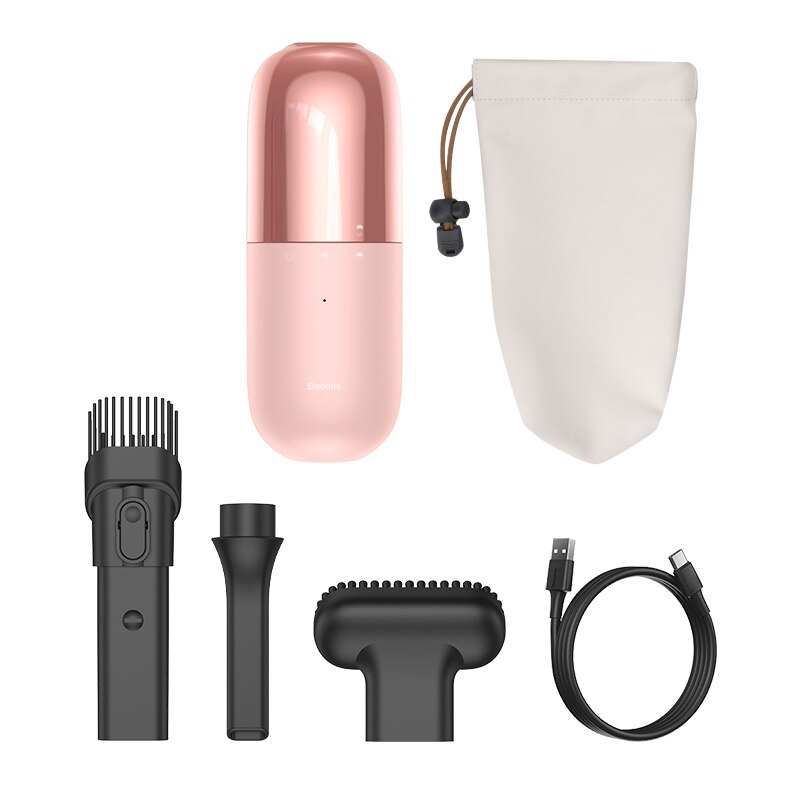 Baseus Handheld Stofzuiger Voor Auto C1 3800Pa Krachtige Auto Stomerij Draadloze Draagbare Draadloze Mini Stofzuiger: Pink