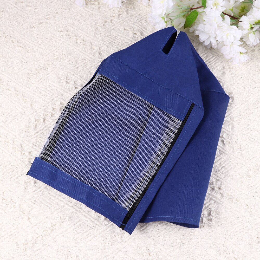 Square Pet Bird Mesh Cage Cloth Cover 1 Side Open Bird Cage Shield Double Zippers Bird Cage Accessory (Blue)