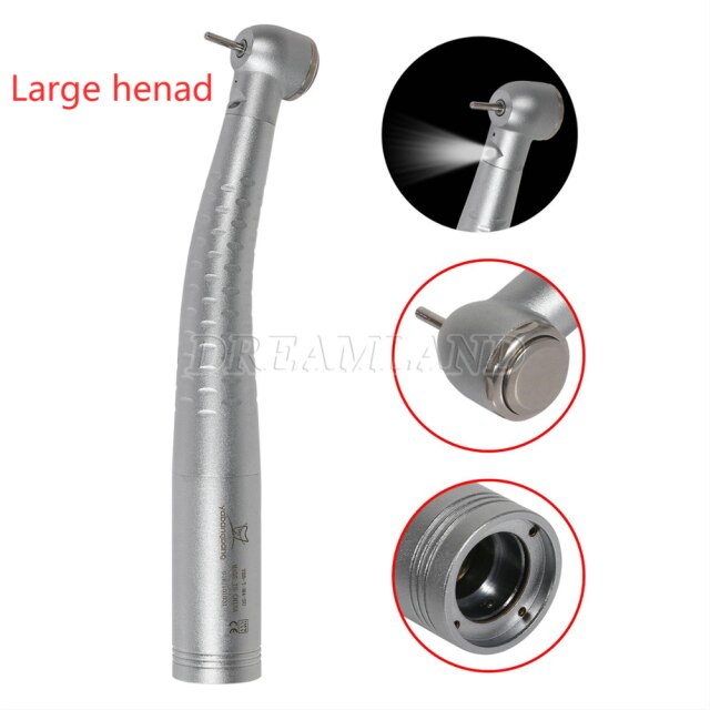 Dental Fiber Optic LED Turbine High Speed Push Button Handpiece Standard/Big/Mini Head & 6/4/2Hole Quick Coupler: YD6 handpiece only