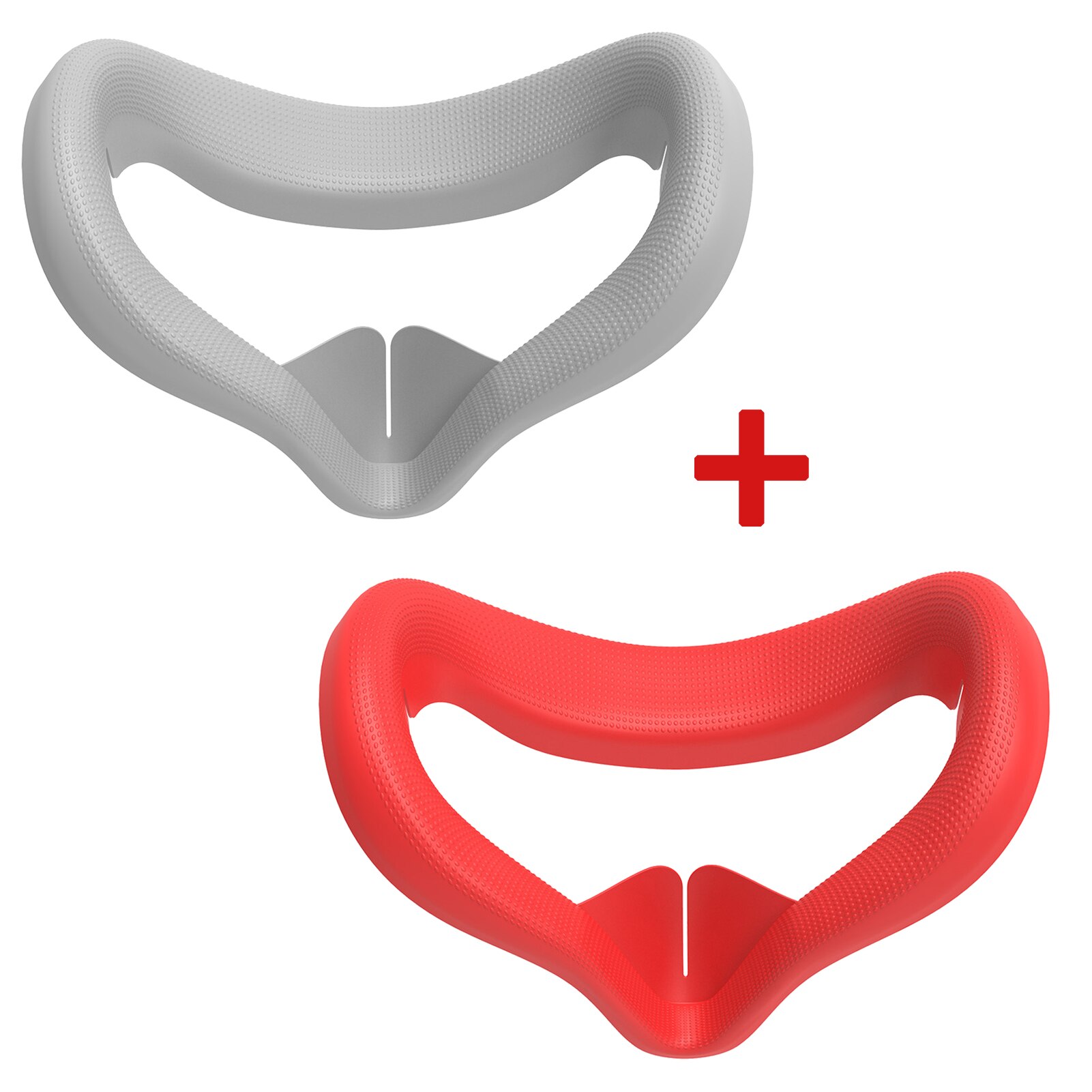 2 Stuks Siliconen Gezicht Cover Voor Oculus Quest 2 Oogmasker Bescherming Pad Vervanging Anti-Zweet Vr Accessoires Anti-Lekkage Licht: Grey Red