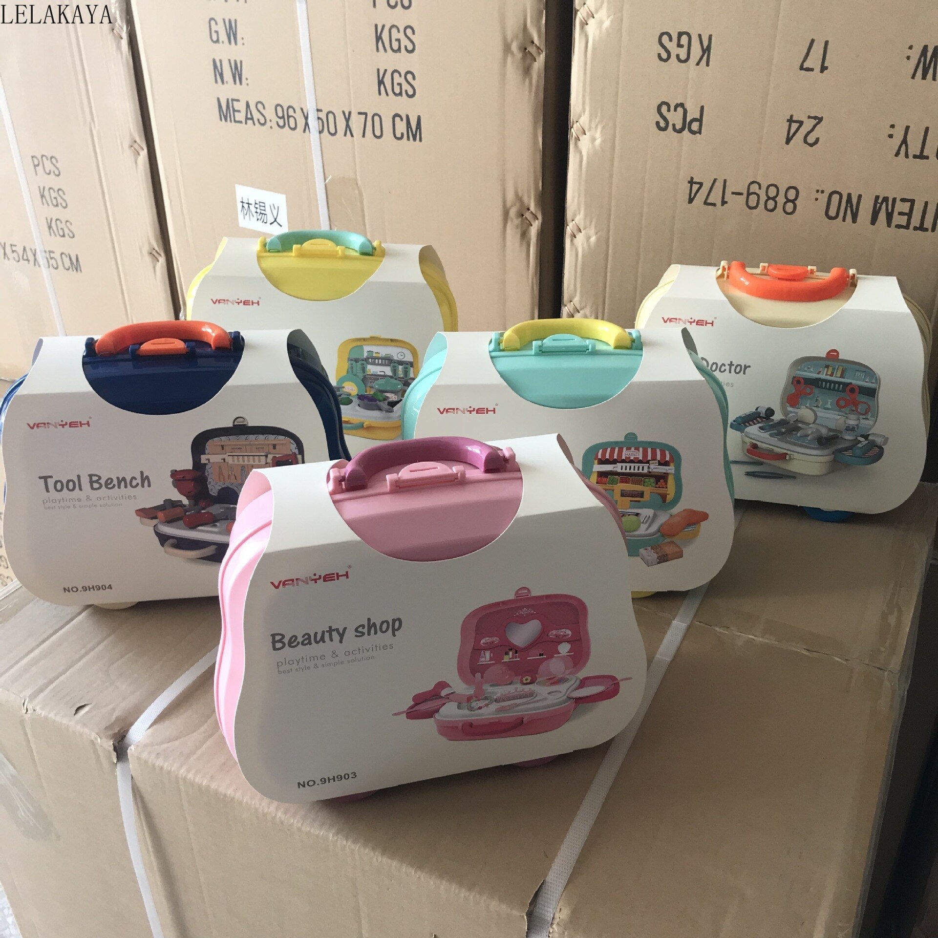 Fantasiespel Kinderen Beauty Mode Speelgoed Simulatie Plastic Keuken Koken Servies Make Up Gereedschap Set Arts Supermarkt Koffer