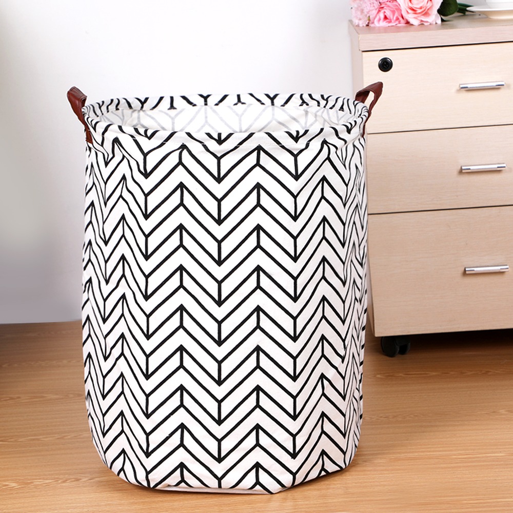 Panier de rangement rond large, sac à linge, bac d'organisation, pour vêtements, jouets, rabattable avec une grande capacité, 1 pièce: 1-I
