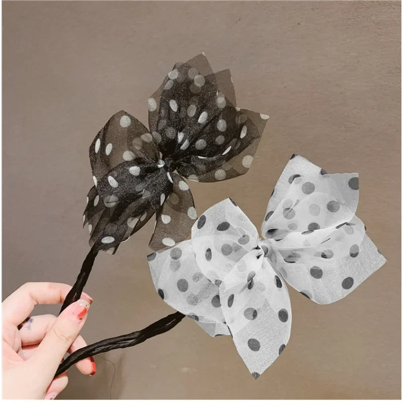 Diadema de gasa con flores para mujer, herramienta para hacer peinados, cuerda para el pelo dulce, accesorios Coreanos