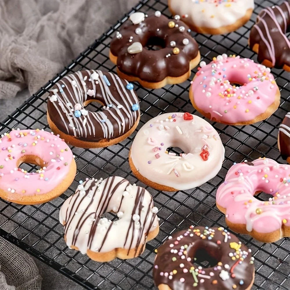 Stampo da Forno per Donut e Muffin a 6/12 Cavità, Antiaderente, 4 Forme, Riutilizzabile in Acciaio al Carbonio, per Uso Domestico e Professionale