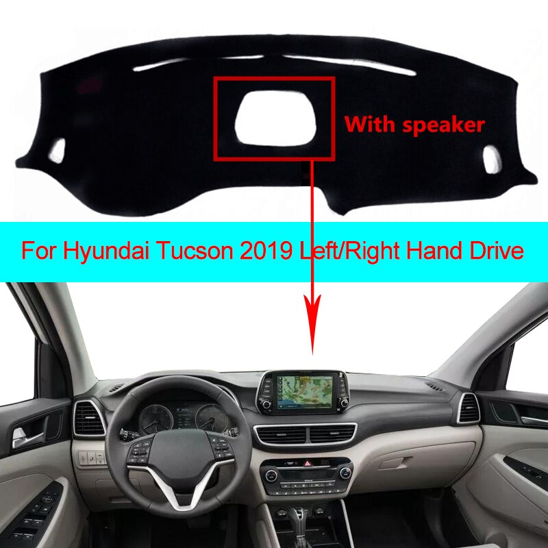 Car Dashboard Cover For Hyundai Tucson LHD RHD With Speaker Dustproof Dashmat Pad Dashboard Cover Carpet Dash Mat Sun Shade