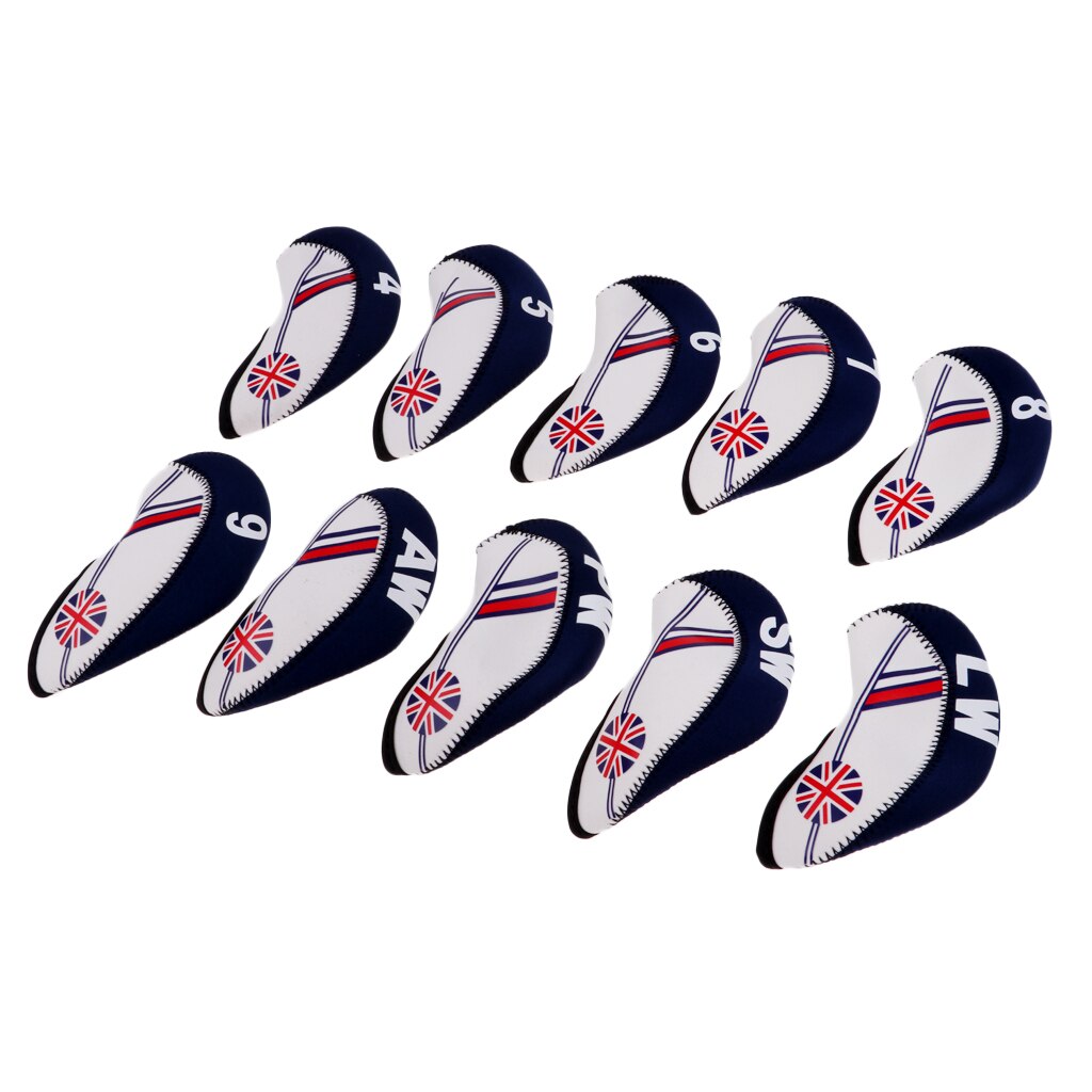 10 Pcs Golf Headcovers Head Covers Iron Beschermen De Union Jack