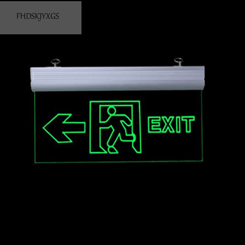 Exit Led Light Ac110/220V Green Exit Sign Emergency Light Fire Safety Indicator Warning Lamp For Bulb Hotel Mall Public Place