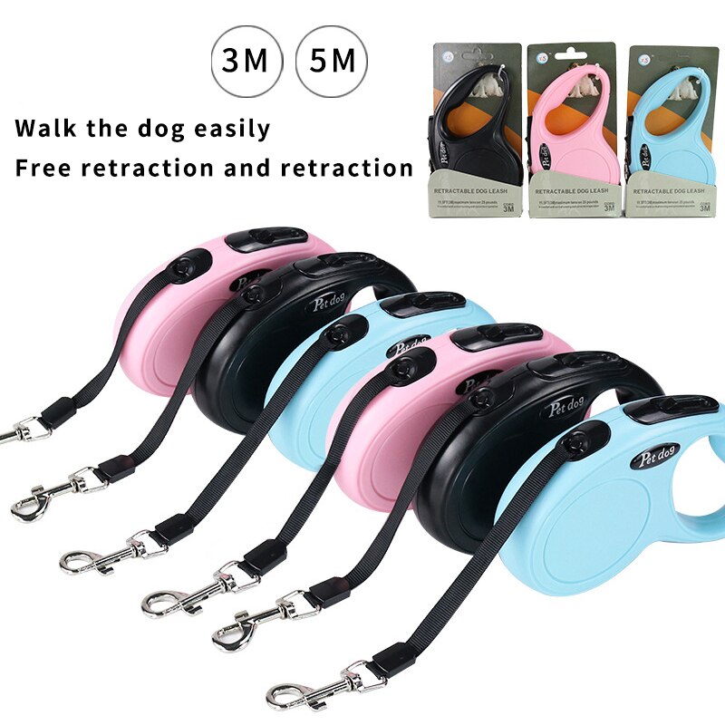 3M/5M Pet Guinzaglio Del Cane Automatico Trazione A Fune Retrattile Durevole del Cucciolo del Gatto Outdoor A Piedi di Piombo Guinzagli per cani Forniture Per Animali Da Compagnia