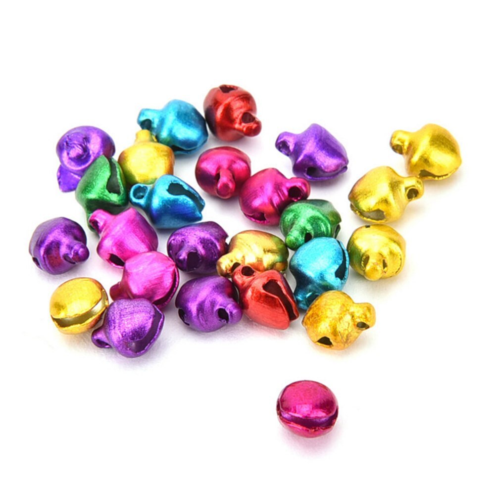 100 Pcs Mix Kleuren 6 Mm Losse Kralen Handgemaakte Xmas Nieuwjaar Ornament Kleine Jingle Bells Kerst Decoratie