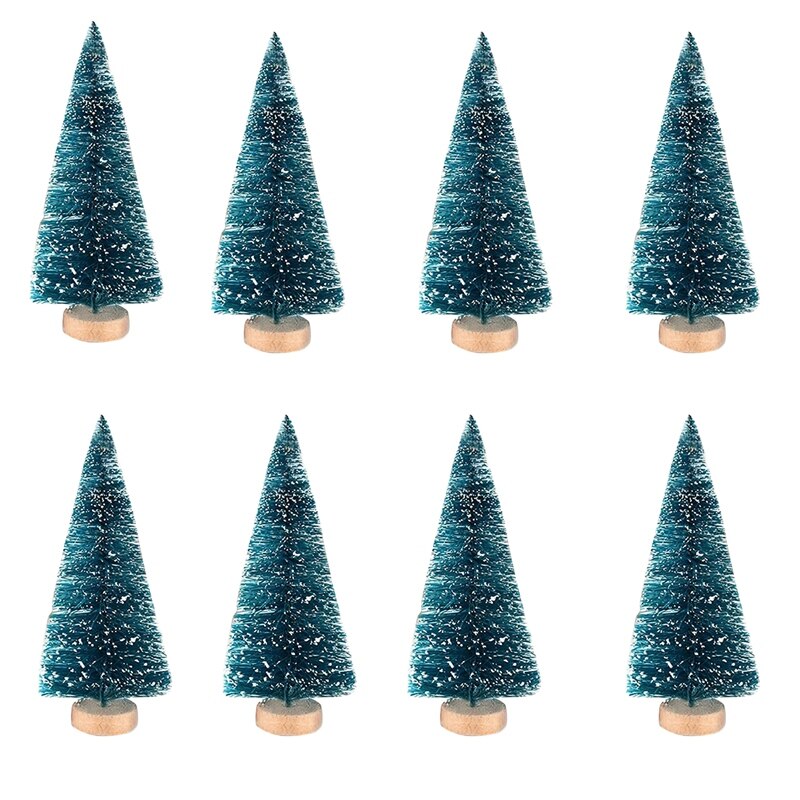 48 Pcs Miniatuur Kerstboom Kunstmatige Sneeuw Vorst Bomen Grenen Bomen Sisal Bomen Voor Kerst Diy Craft