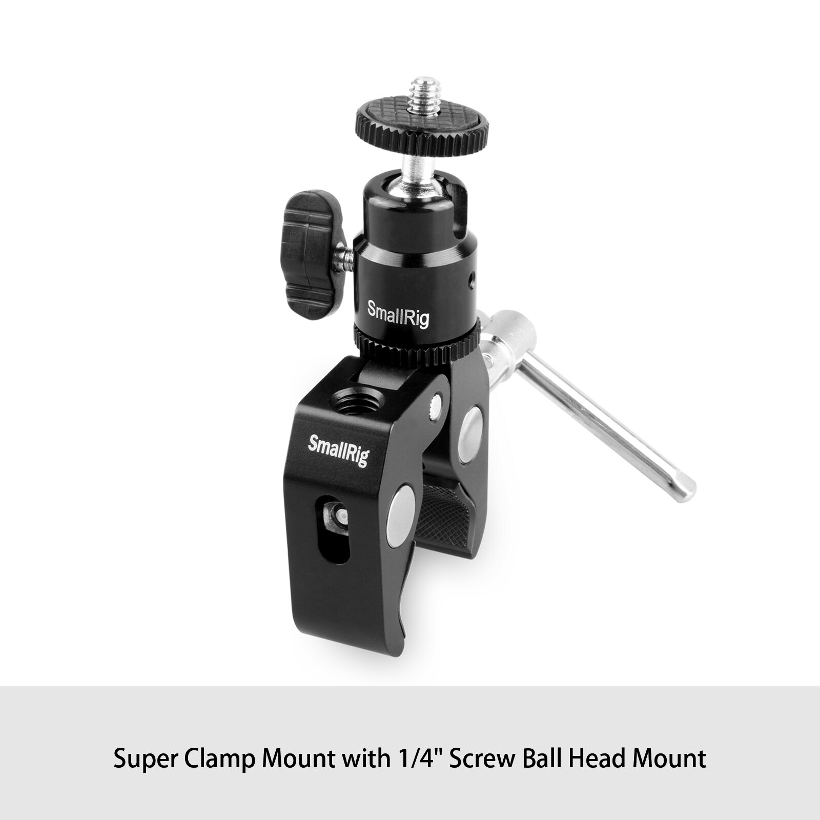 SmallRig – support de serrage à dégagement rapide avec tête de boule à vis de 1/4 pouces, adaptateur de griffe pour caméra Dslr, Cage/lumière/crochets-1124: Super Clamp Mount