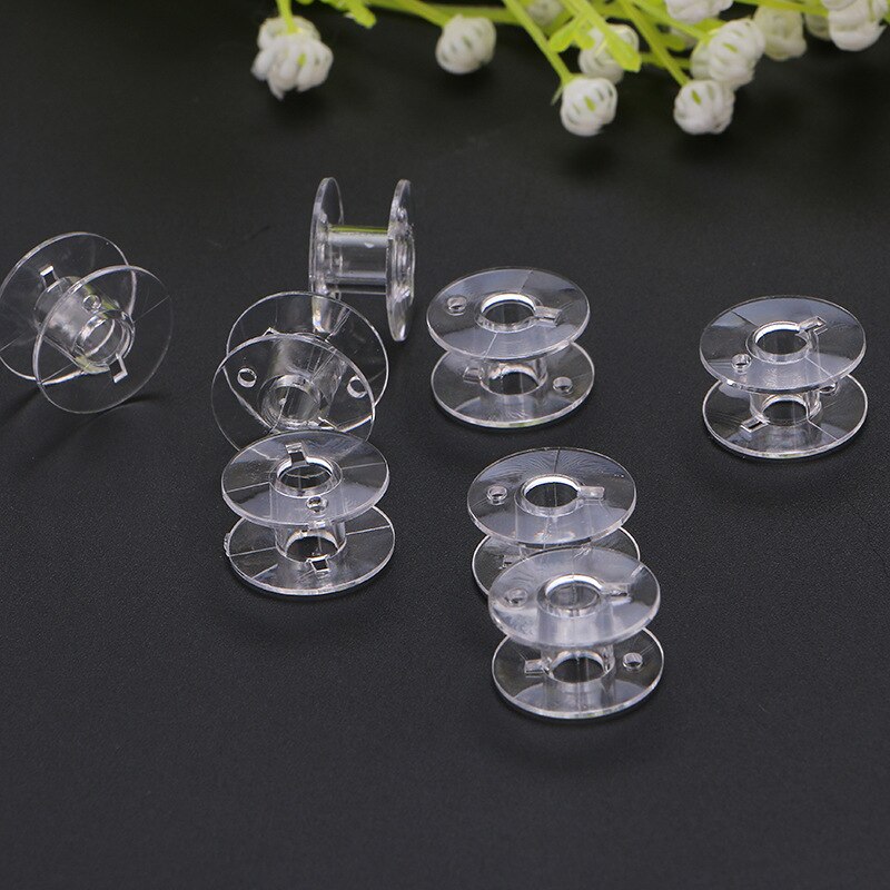 10Pcs Clear Plastic Sewing Bobbins Spool Threads Empty Spools For Sewing Machine Handwork Accessories Tools For Brother Machine
