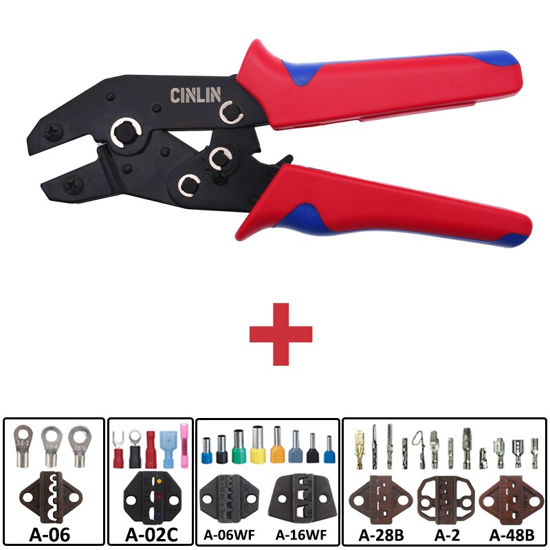 DuPont Terminals Crimp Pliers Interchangeable Dies Wire Crimper Crimping Tools Ratcheting SN-48B PH2.0 XH2.5 JST2.5 VH3.96: Full Crimp Dies