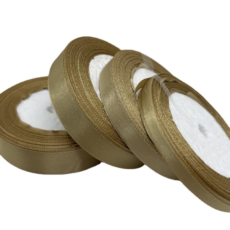 (25yards/roll) 6/10/15/20/25/40/50mm Gold Satin Ribbon Bow Craft Wedding Party Supplies Event Banquet Decoration Christmas