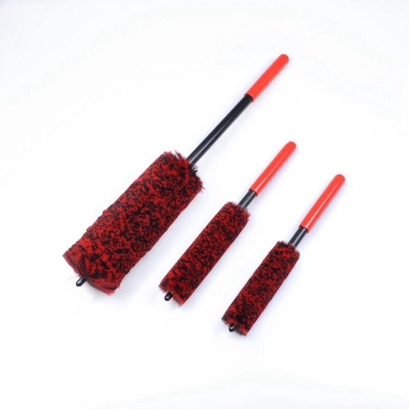3Pcs Microfiber Wheel Wand Car Detailing Brush Rim Brush for Cleaning Wheels, Rims, Exhaust Tips,Motorcycles,Bicycles