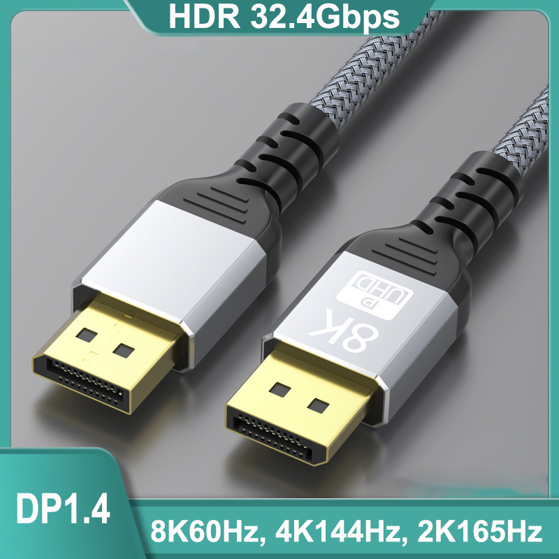 DP1.4 8K 60Hz Displayport Cable 2m 1m 1 4 DP Cable 4K 144Hz 5m 3m Shielded HDR 32Gbps Video Audio Cable for Laptop TV Projector
