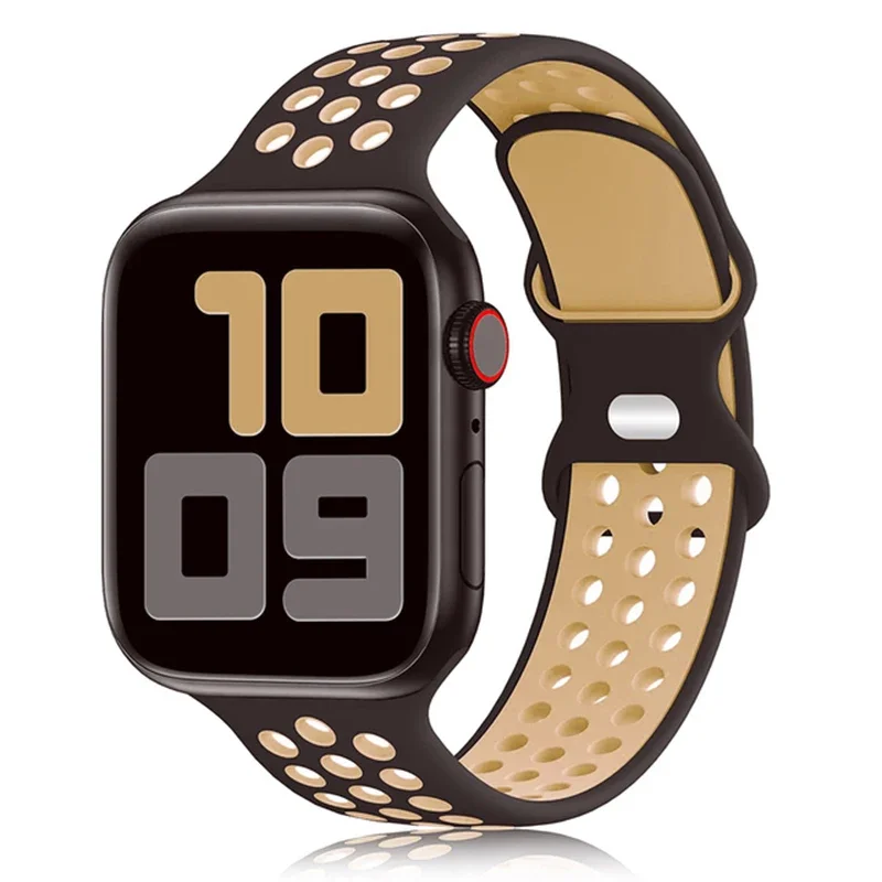 Bracelet de Sport pour Bracelets de montre Apple 44mm 45mm Ultra 2 49mm 40mm 41mm 42mm 45 44mm Bracelet en Silicone IWatch série 9 8 SE 7 3 bandes: M / Violet Vert / 12mm