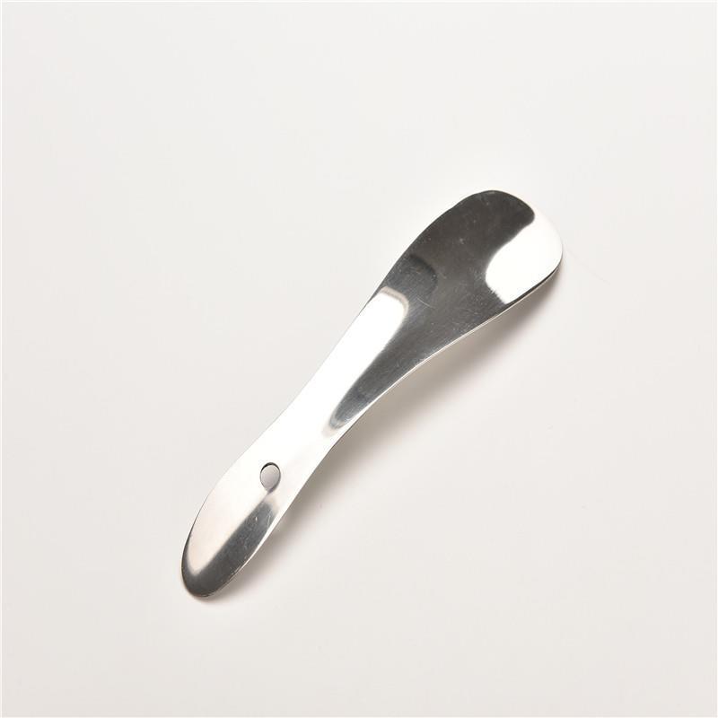 1 Uds. Calzador tipo cuchara de Metal de aleación de plata y Color Aluminio de acero inoxidable Zapatero elevador de zapatos 18,8 cm