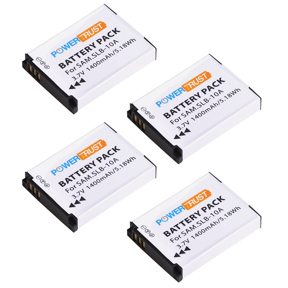 SLB-10A Batteries and Charger for Samsung EX2F HZ15W SL202 SL420 SL620 SL820 WB150F WB250F WB350F WB750 WB800F WB1100F Cameras: 4x Battery