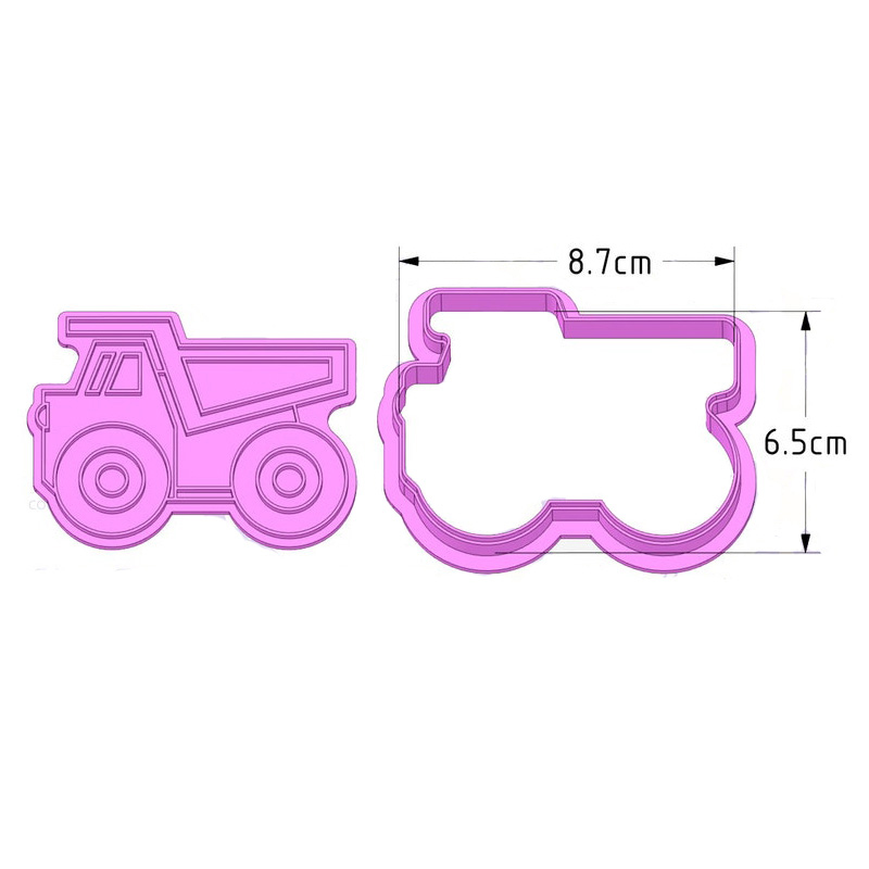 Molde de ingeniería de dibujos animados para galletas, cortador de galletas, glaseado de Fondant, de Tractor, de mantequilla y camión de bomberos: Car